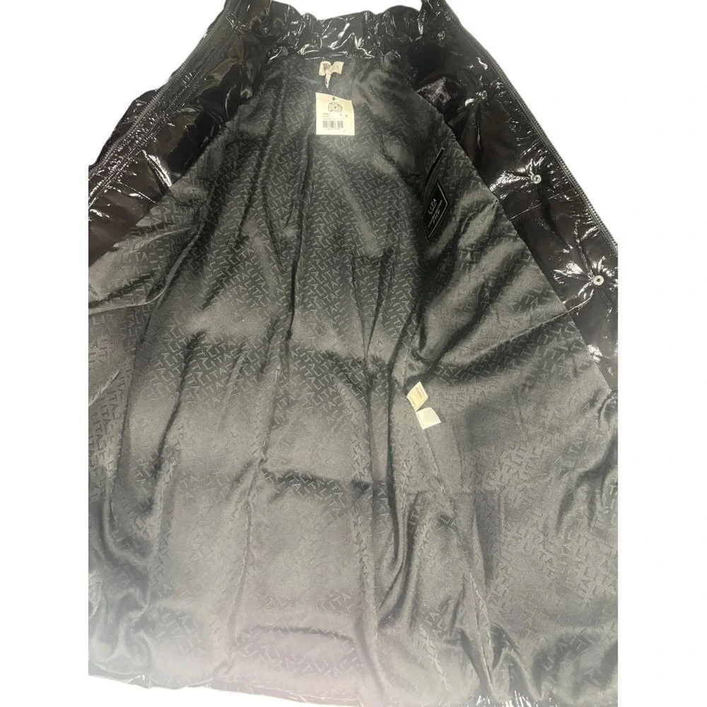 Lita‎ by Ciara NWT Soft Patent Leather Puffer Coat in Black Size Small MSRP $798